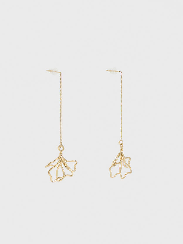 Fernley Flower Chain Drop Earrings, Gold, hi-res