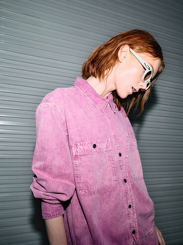 Edie Oval Sunglasses, Chalk, hi-res