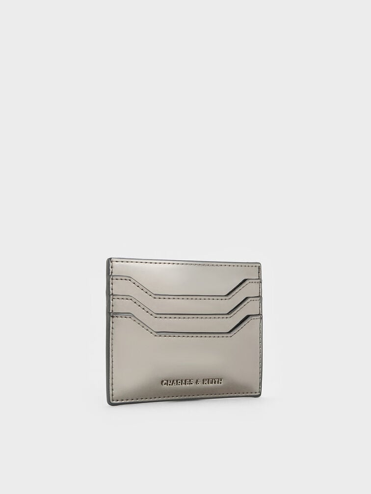 Carli Metallic Multi-Slot Card Holder, Pewter Carli Metallic Multi-Slot Card Holder, Pewter, hi-res