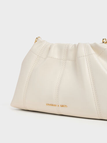Ciara Ruched Crossbody Bag, Cream, hi-res