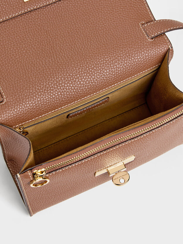 Chance Turn-Lock Crossbody Bag, Chocolate, hi-res
