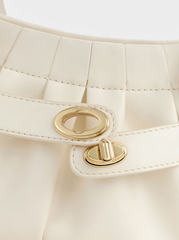Isolde Belted Ruched Crossbody Bag, Cream, hi-res