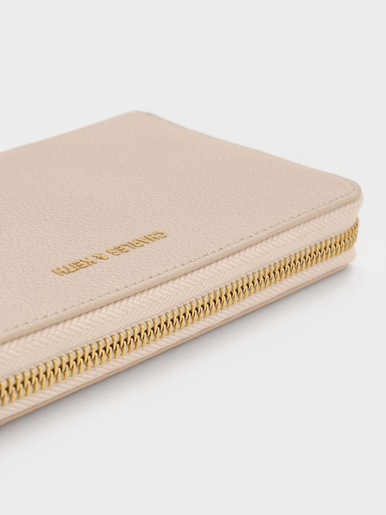 Dulcie Zip-Around Long Wallet, Oat, hi-res