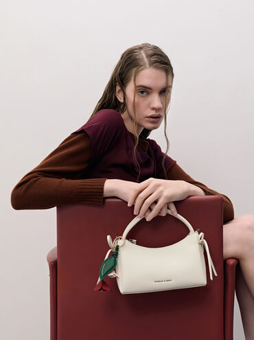 Hazel Bow Top Handle Bag, Cream, hi-res
