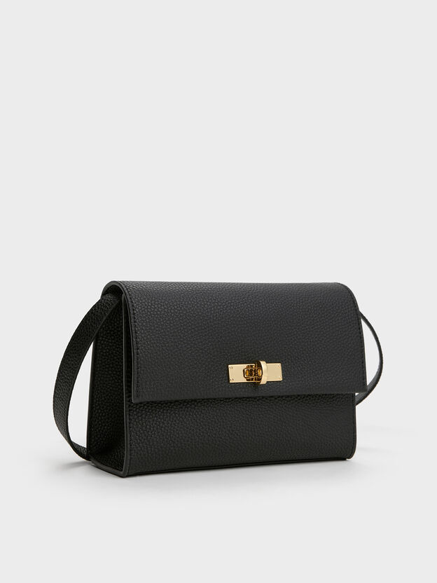 Chance Turn-Lock Crossbody Bag, Black, hi-res