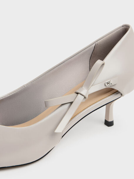 Anastasia Leather Kitten Heels, Grey, hi-res