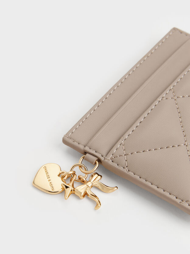 Arrietty Quilted Card Holder, Taupe, hi-res