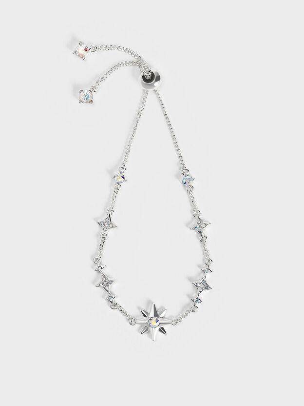 Crystal-Star Bracelet, Silver, hi-res