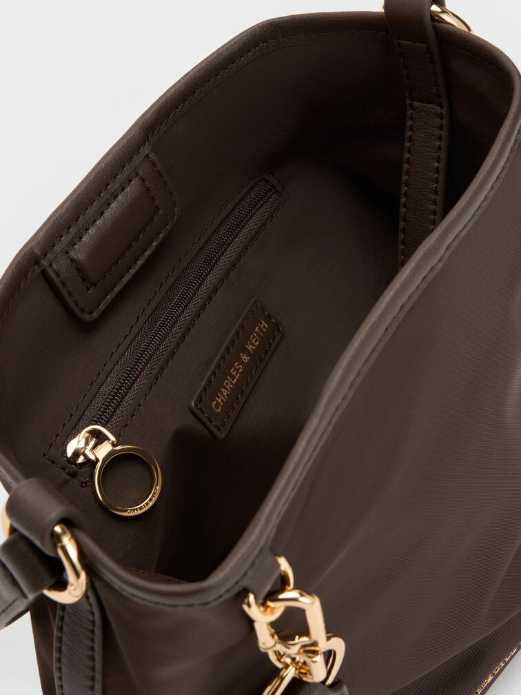 Levy Nylon Bucket Bag, Espresso Brown, hi-res