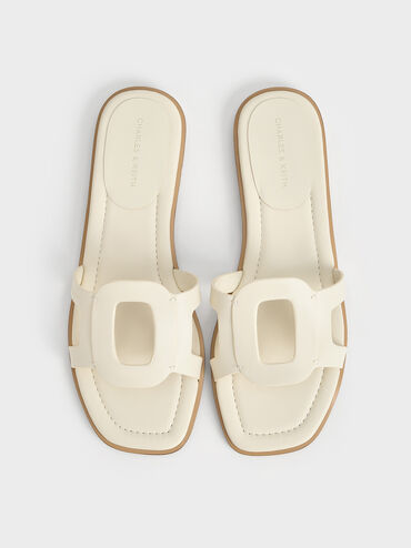 Easley Cut-Out Slide Sandals, Chalk, hi-res