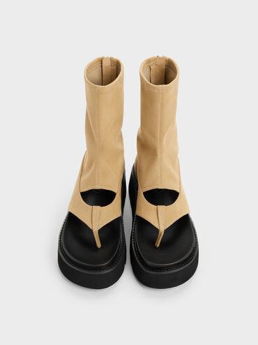 Laine Faux Suede Platform Boot Sandals, Sand, hi-res