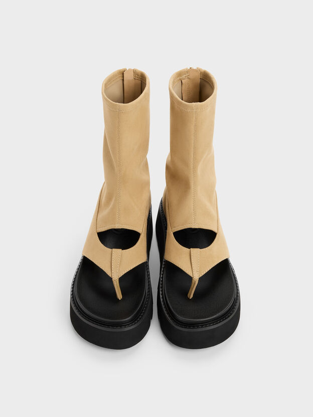 Laine Faux Suede Platform Boot Sandals, Sand, hi-res