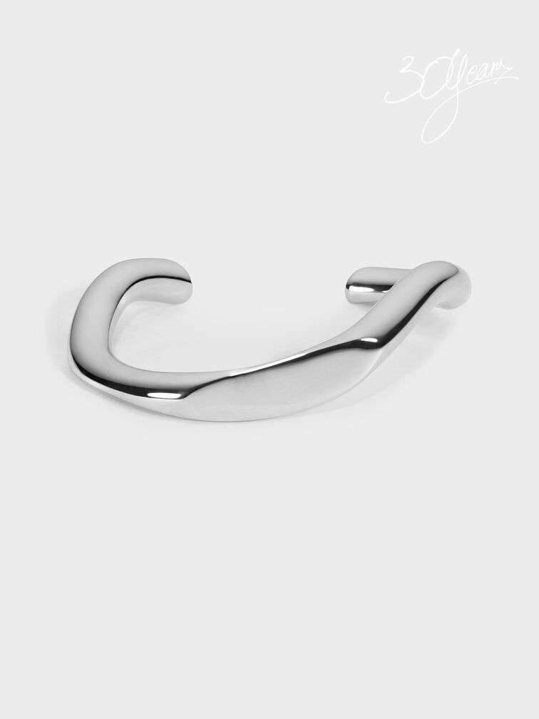 Gabine Sculptural Cuff Bracelet, Silver, hi-res