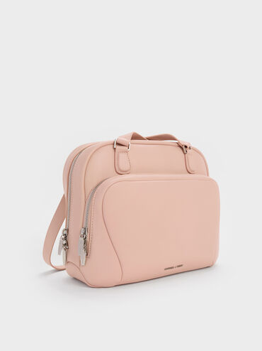 Nelly Front-Pocket Boxy Backpack, Light Pink, hi-res