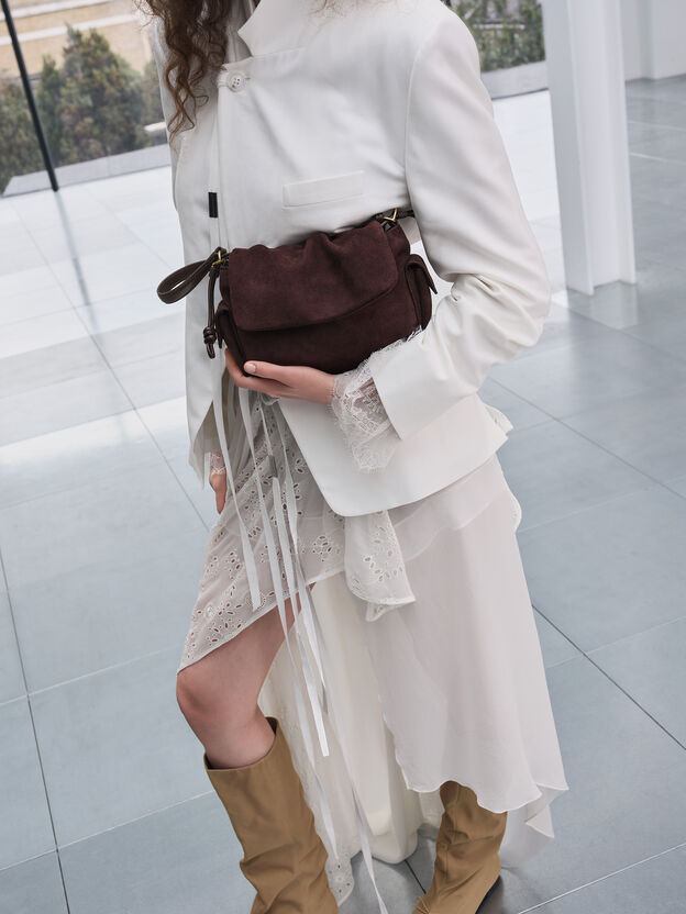 Khai Ruched Top Handle Bag, Espresso Brown, hi-res
