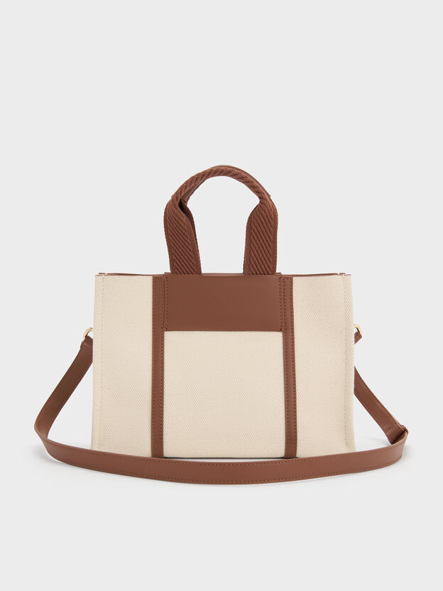 Mini Shalia Canvas Tote Bag, Beige Canvas, hi-res