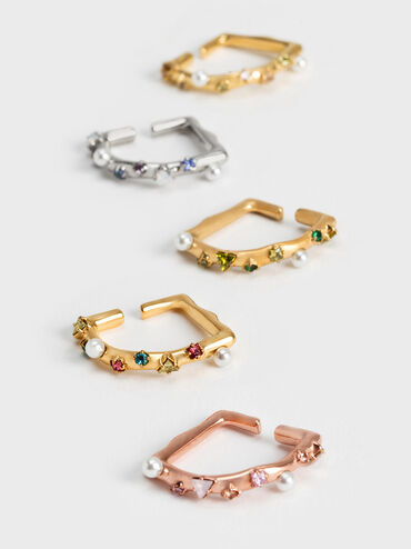 Pearl & Crystal-Embellished Ring, Lilac, hi-res