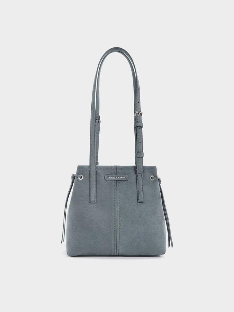 Noane Elongated-Handle Tote Bag, Smoky Blue, hi-res