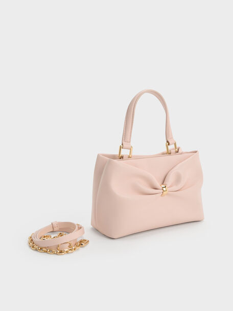 Halsey Ruched Top Handle Bag, Soft Pink, hi-res