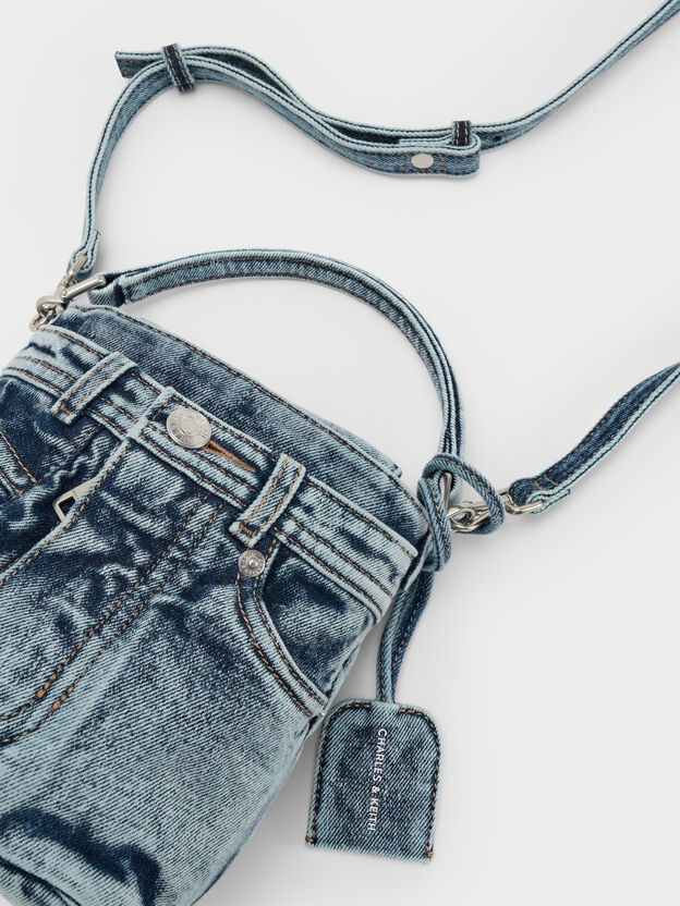 Arita Denim Jeans Bucket Bag, Denim Blue, hi-res