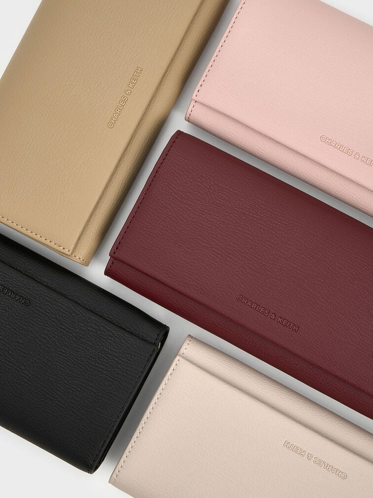 Muriel Front Flap Long Wallet, Sand, hi-res