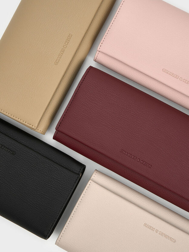Muriel Front Flap Long Wallet, Sand, hi-res