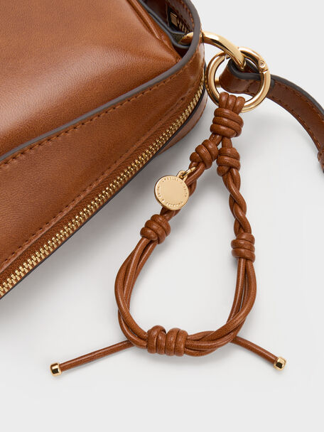Mini Haylen Braided-Charm Shoulder Bag, Distressed Tan, hi-res