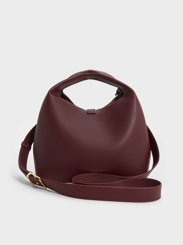 Chance Turn-Lock Bucket Bag, Wineberry Red, hi-res