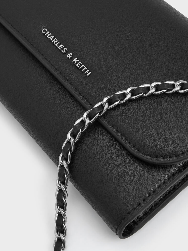 Octavia Front Flap Long Wallet, Noir, hi-res