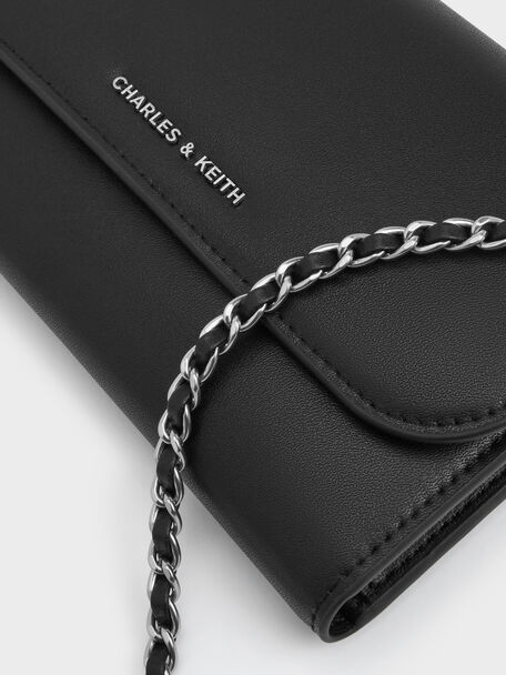 Octavia Front Flap Long Wallet, Noir, hi-res