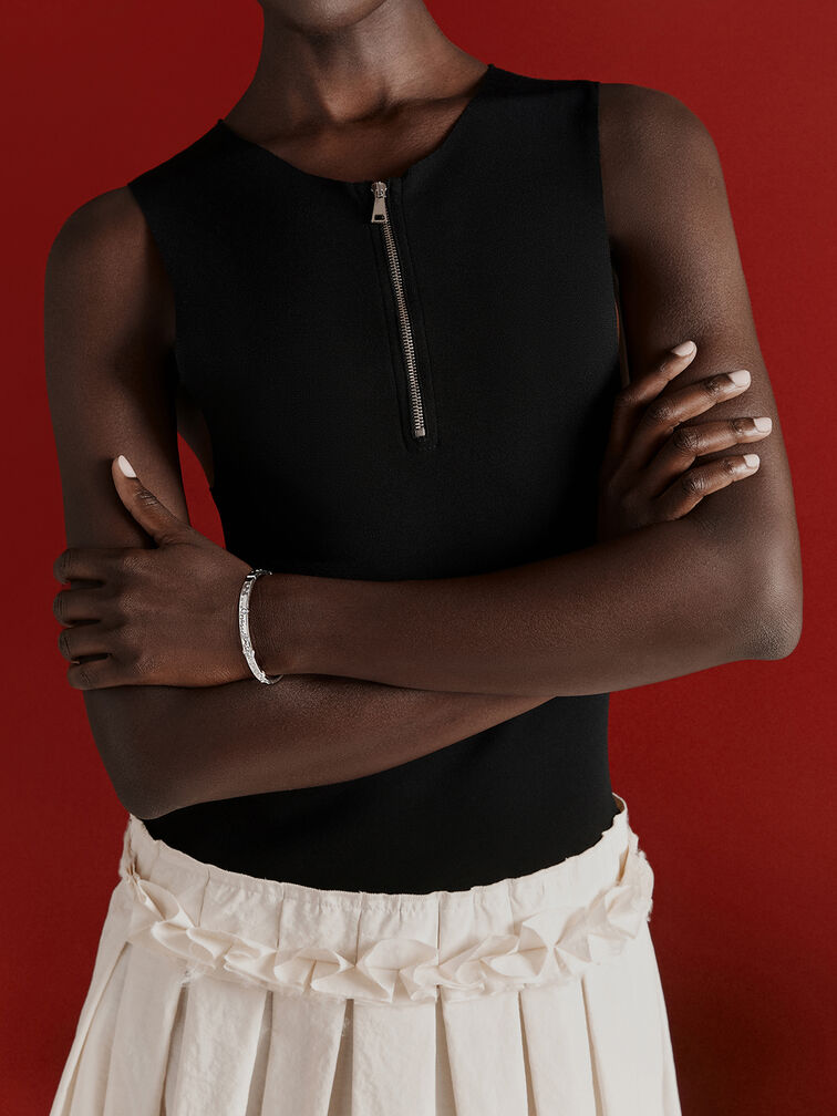 Reverie Crystal Bangle, Silver, hi-res