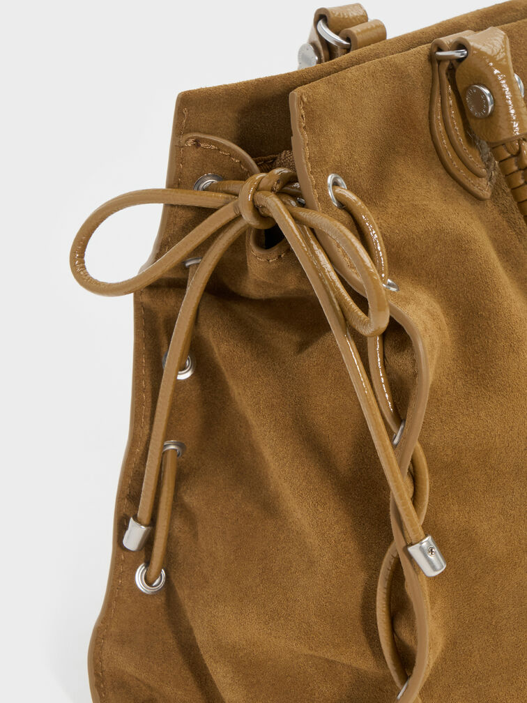 Large Nylah Grommet Lace-Up Tote Bag, Sahara Sand, hi-res