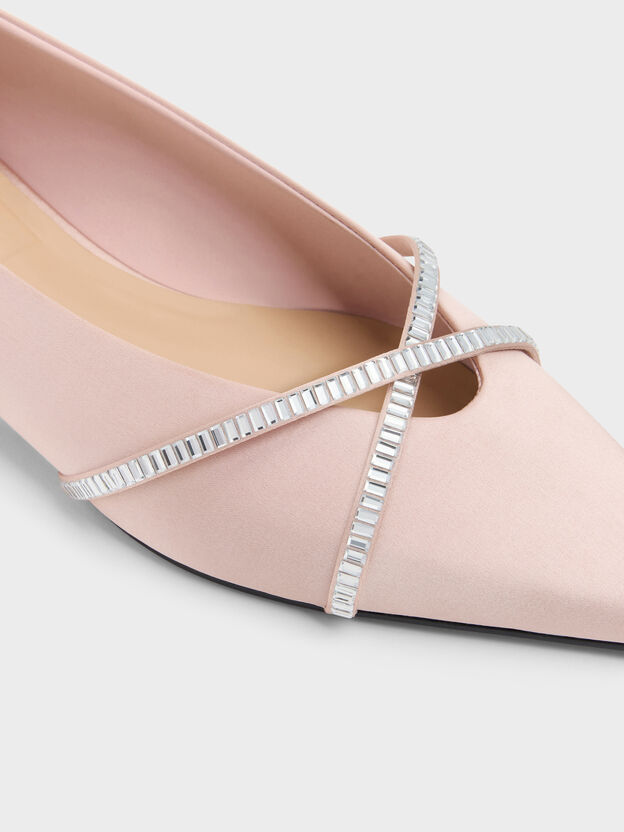 Gem Crossover Ballet Flats, Pink, hi-res