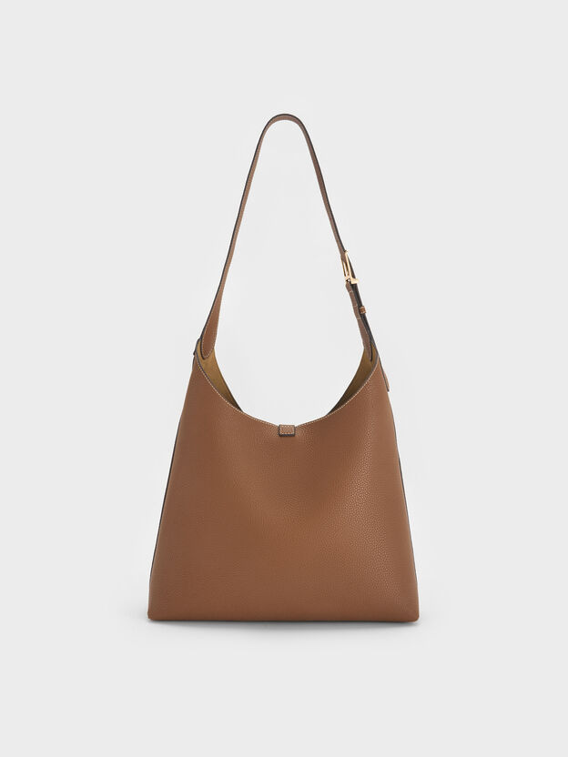 Chance Turn-Lock Hobo Bag, Chocolate, hi-res