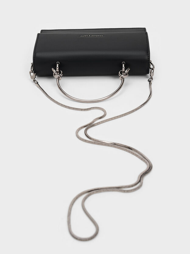 Kristine Sculptural-Handle Long Wallet, Noir, hi-res