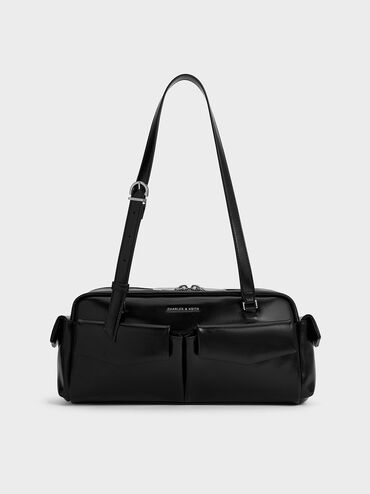 Rachel Elongated Multi-Pocket Shoulder Bag, Noir, hi-res