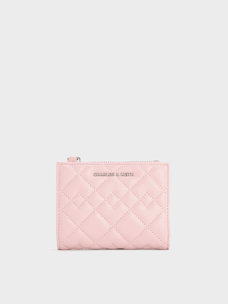 Duo Quilted Small Wallet, Cotton Candy Pink, hi-res