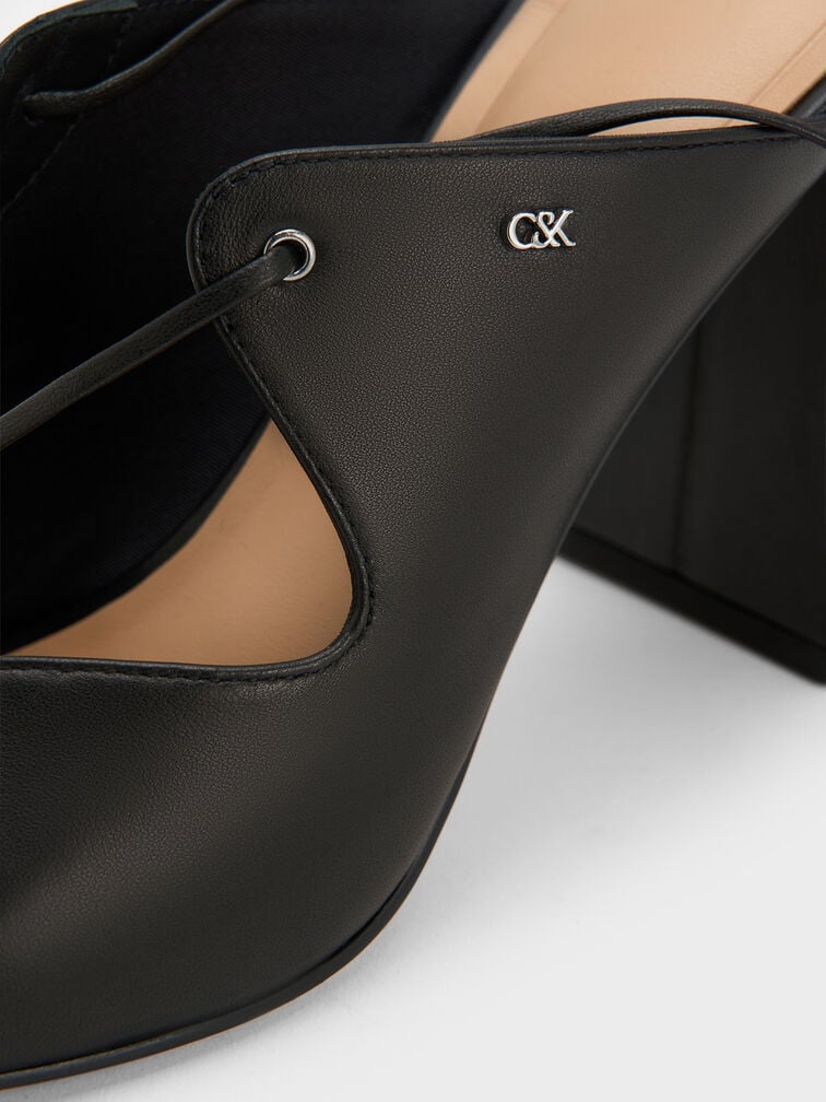 Jianna Leather Heeled Sandals, Black, hi-res