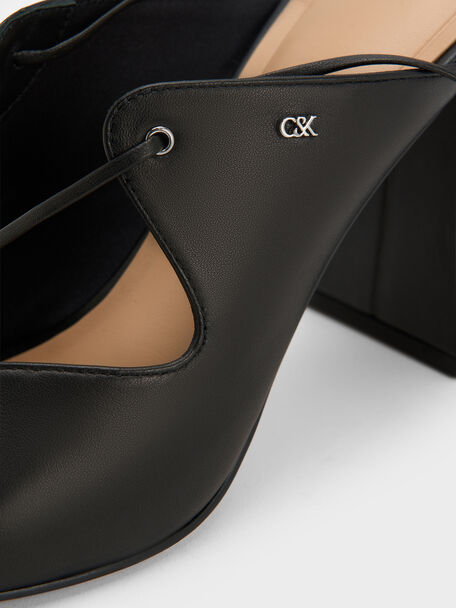 Jianna Leather Heeled Sandals, Black, hi-res