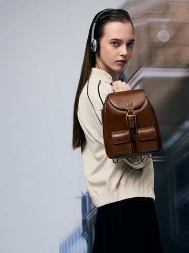 Bryna Backpack, Dark Brown, hi-res