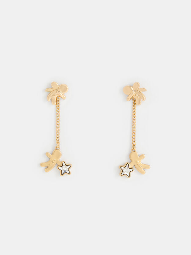 Athalia Gingerbread-Fairy Drop Earrings, Gold, hi-res