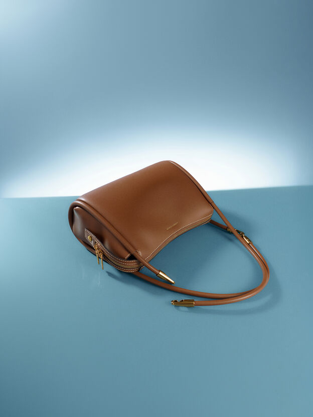 Lyla Tubular Slouchy Shoulder Bag, Chocolate, hi-res