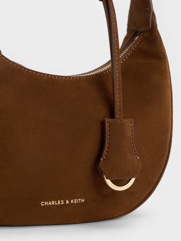 Vega Faux Suede Hobo Bag, Pecan Brown, hi-res