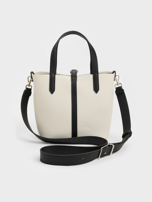 Mini Beryl Two-Tone Bucket Bag, Multi Cream, hi-res