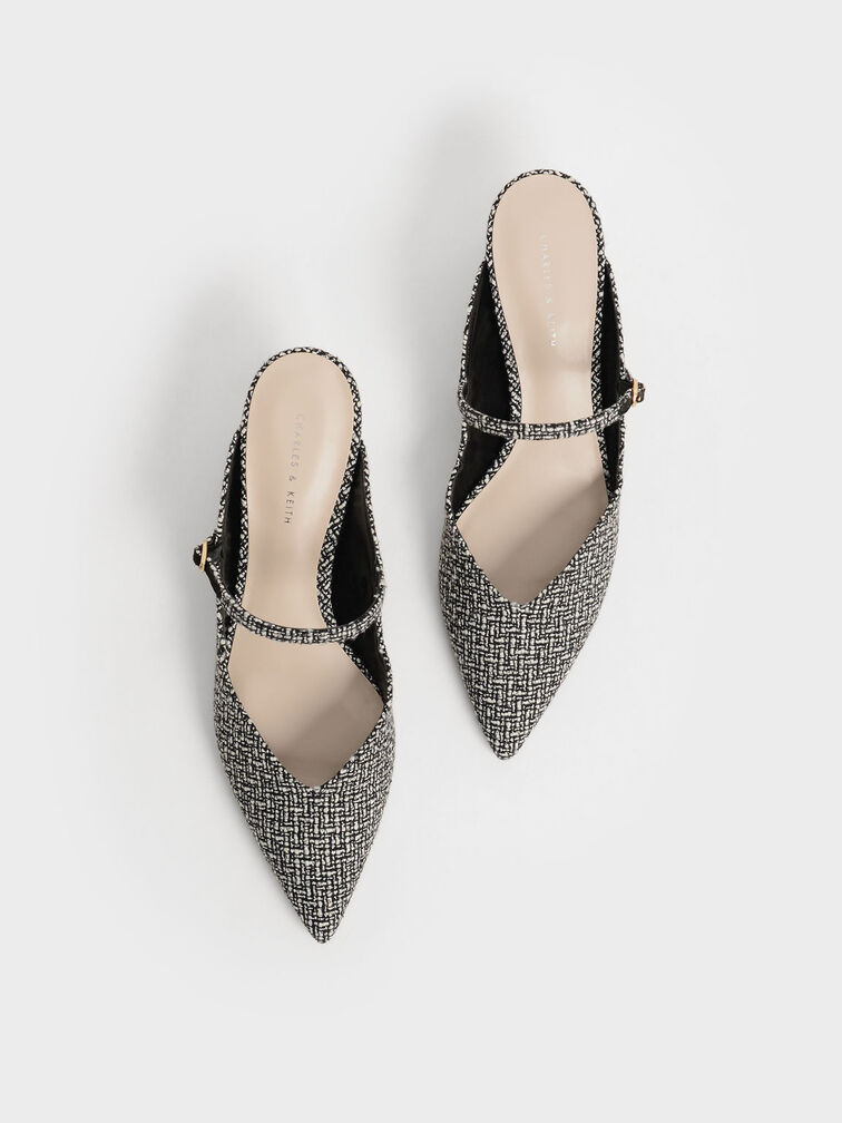 Cammie Metallic Sculptural Heel Tweed Mules, Multi, hi-res