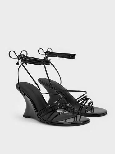 Noona Strappy Wedges, Black Box, hi-res
