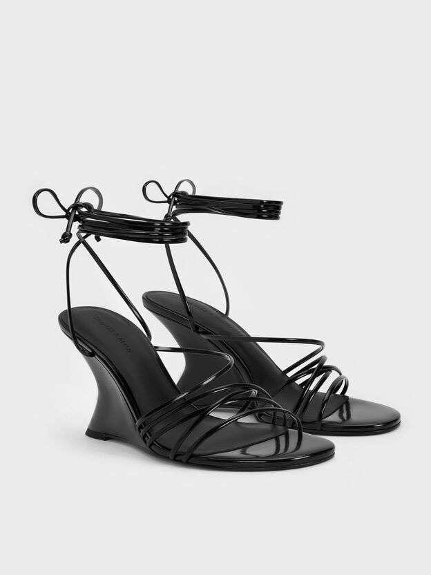 Noona Strappy Wedges, Black Box, hi-res