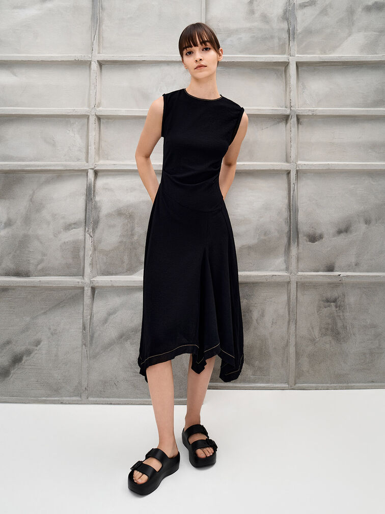 Bunsy Double-Strap Sports Sandals, Black, hi-res