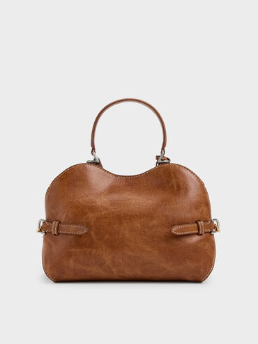 Delfina Chain Side-Belt Tote Bag, Distressed Tan, hi-res