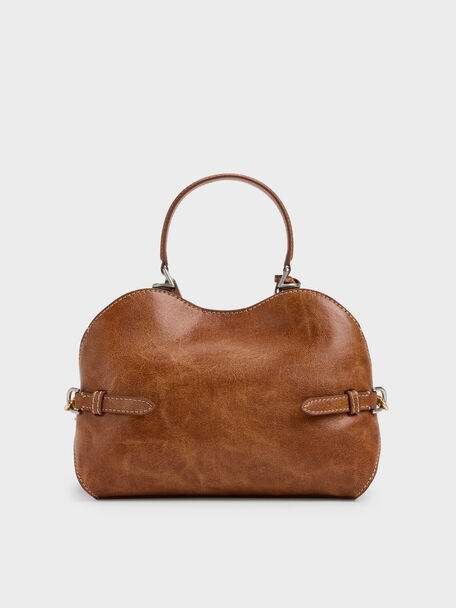Delfina Chain Side-Belt Tote Bag, Distressed Tan, hi-res